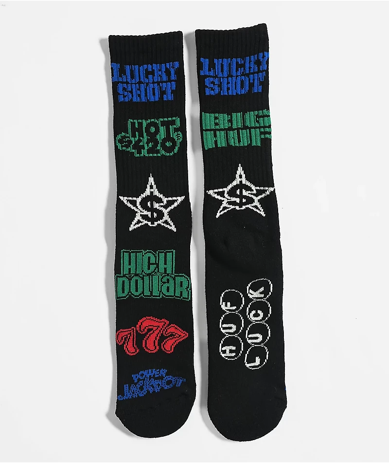 HUF Lucky Black Crew Socks