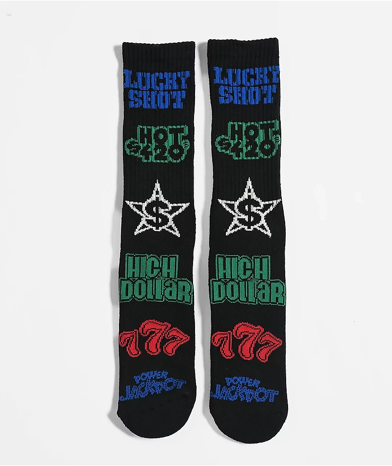 HUF Lucky Black Crew Socks