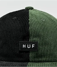 HUF Marina 6 Panel Green & Black Corduroy Strapback Hat