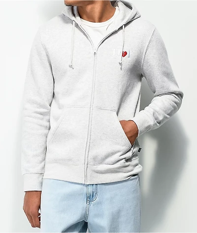 HUF Milton Light Grey Zip Hoodie