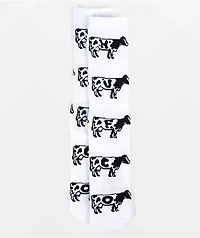HUF Moo White Crew Socks