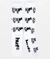 HUF Moo White Crew Socks