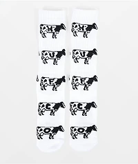 HUF Moo White Crew Socks