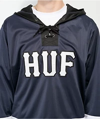 HUF Navy Hooded Hockey Jersey
