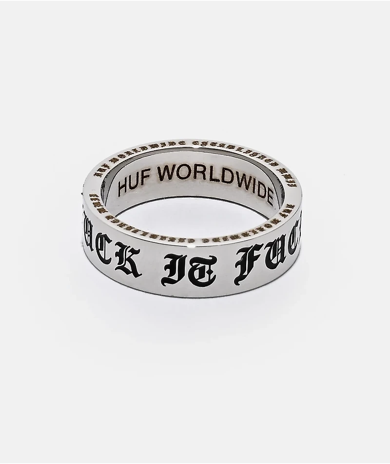 HUF Old English Silver Ring