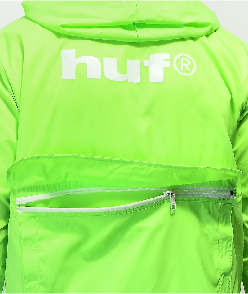 HUF Packable Neon Green Windbreaker Jacket