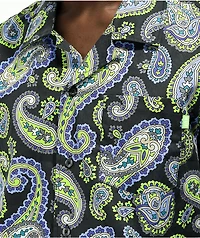 HUF Paisley Black Short Sleeve Button Shirt