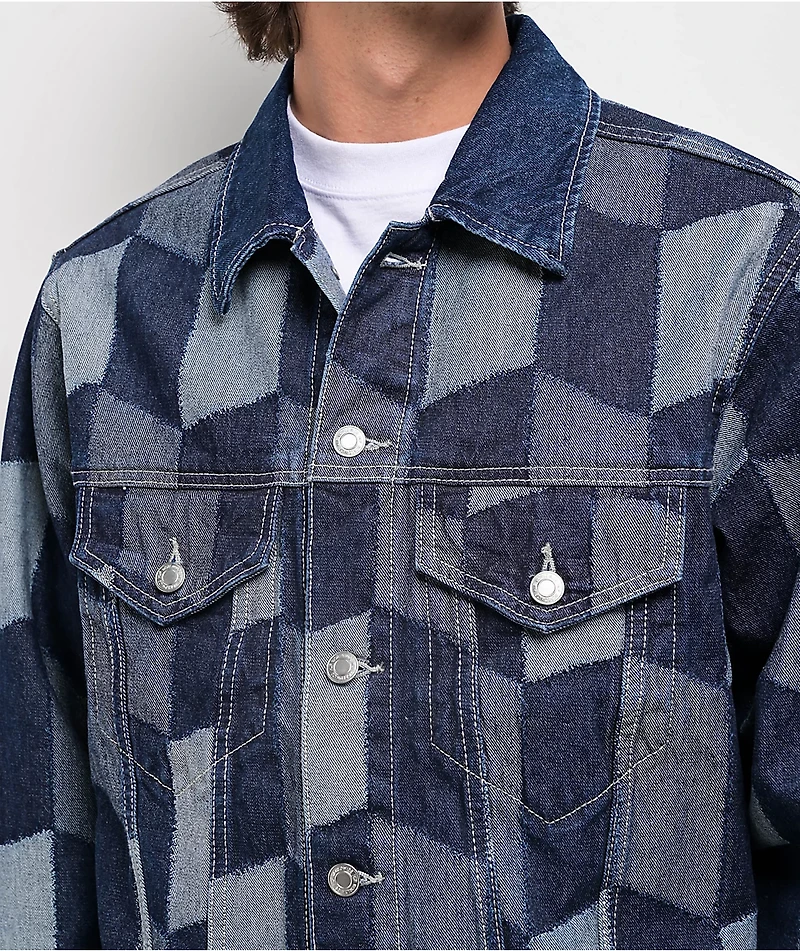 HUF Patchwork Blue Denim Jacket
