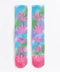 HUF Plantlife Pink, Blue & Green Drip Dye Crew Socks