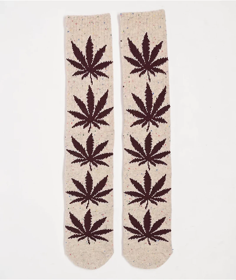 HUF Plantlife Speckled Cream Crew Socks