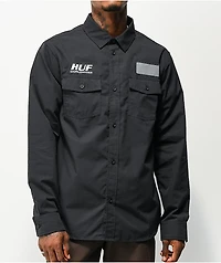 HUF Porter Black Long Sleeve Button Up Shirt