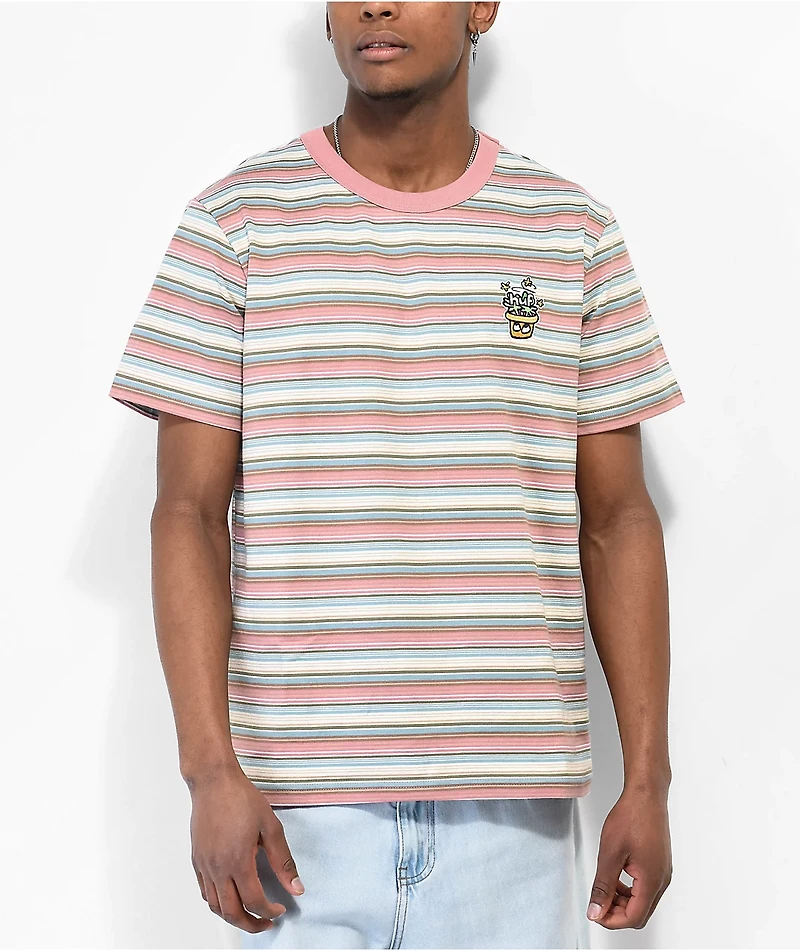HUF Pot Head Cream Stripe T-Shirt