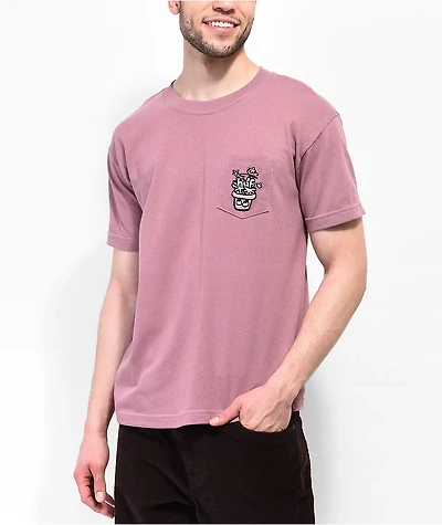 HUF Pot Head Mauve Pocket T-Shirt