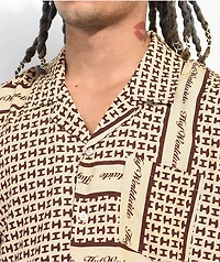 HUF Scarf Resort Tan Short Sleeve Button Up Shirt