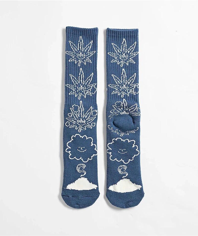 HUF Self Destruction Buddy Blue Crew Socks