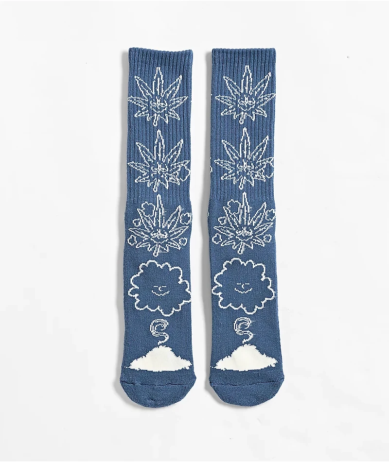 HUF Self Destruction Buddy Blue Crew Socks