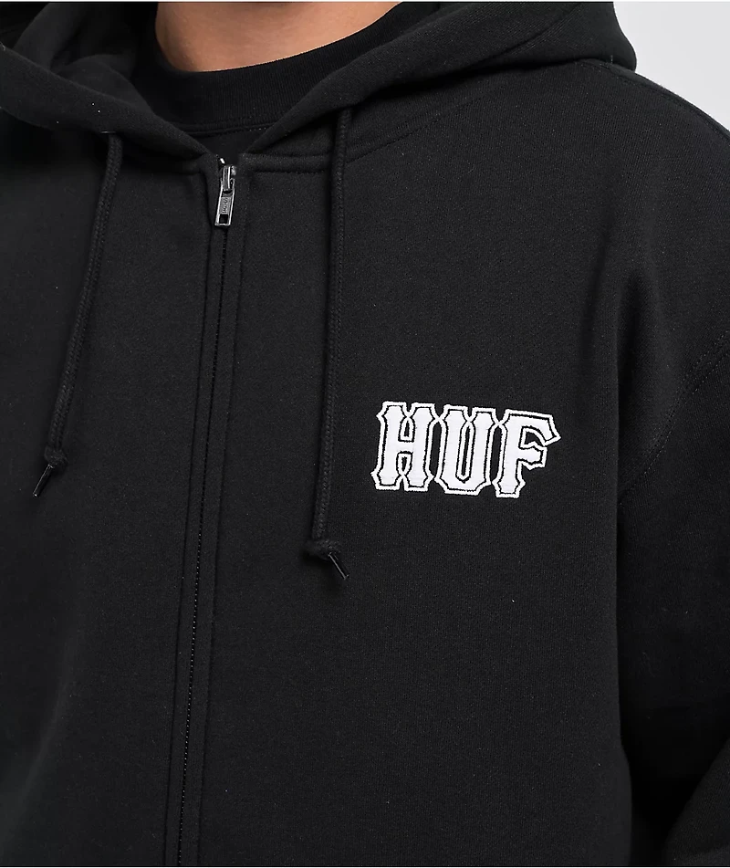 HUF Set Classic Logo Black Zip Hoodie