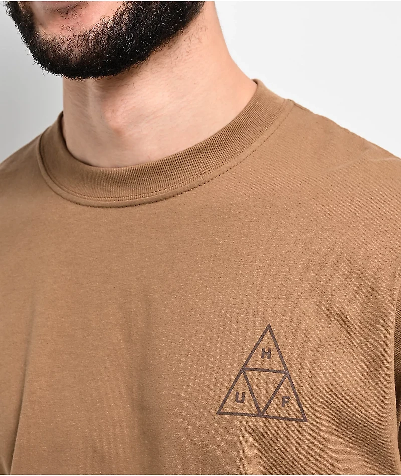 HUF Set Triple Triangle Brown Long Sleeve T-Shirt