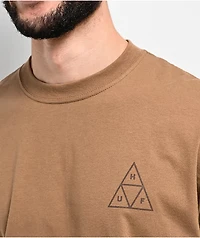 HUF Set Triple Triangle Brown Long Sleeve T-Shirt
