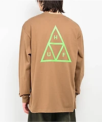HUF Set Triple Triangle Camel & Green Long Sleeve T-Shirt
