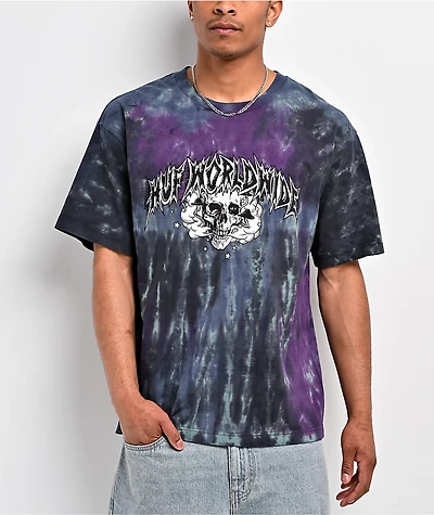 HUF Smoken Skulls Blue Tie Dye T-Shirt