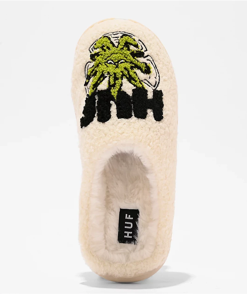 HUF Snow Angel White Fuzzy Slippers