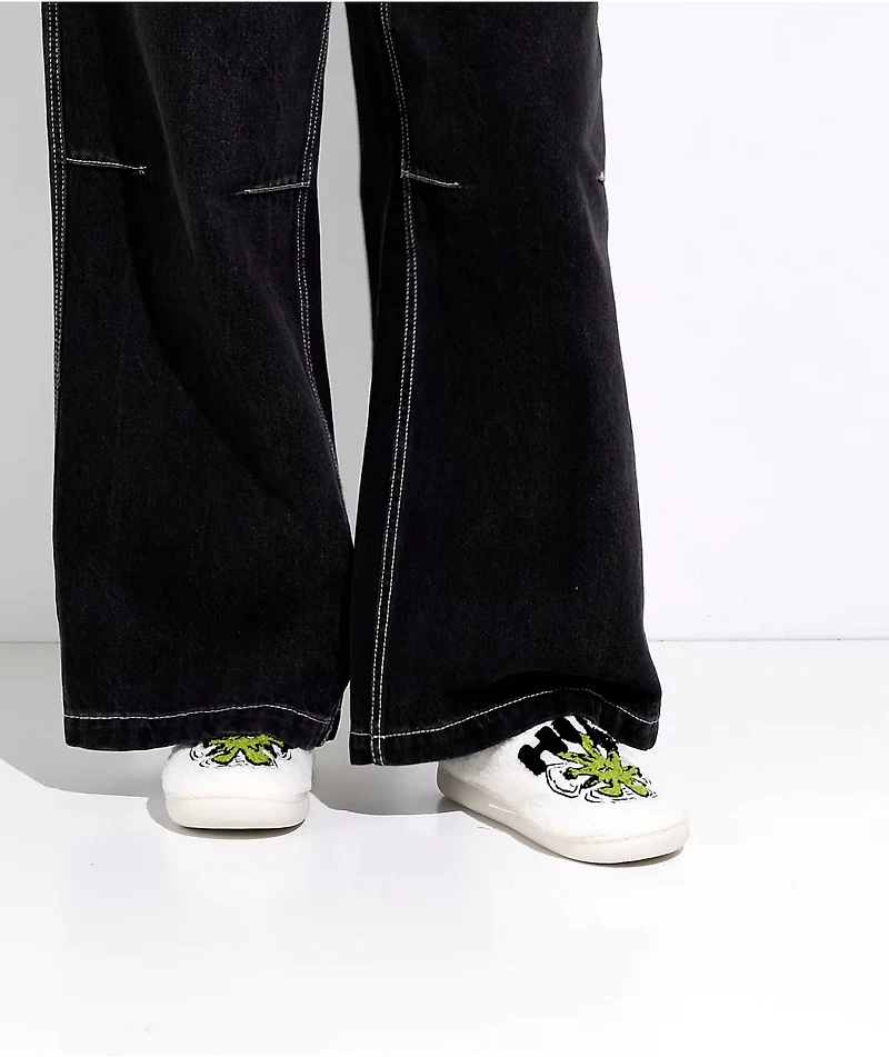 HUF Snow Angel White Fuzzy Slippers