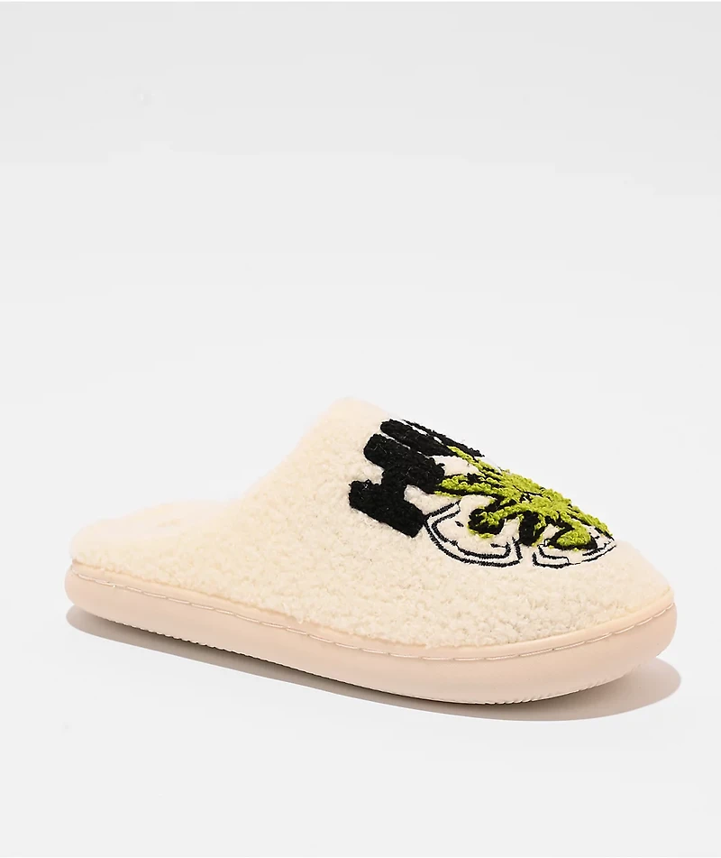 HUF Snow Angel White Fuzzy Slippers