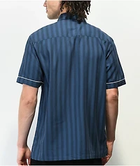 HUF Soho Navy Stripe Woven Short Sleeve Button Up Shirt
