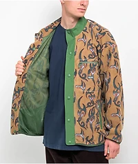 HUF Static Polar Oatmeal Button Up Fleece