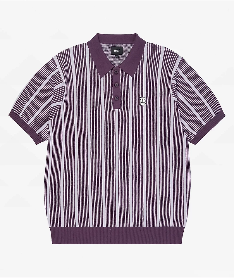 HUF Trace Stripe Moss Knit Polo Shirt