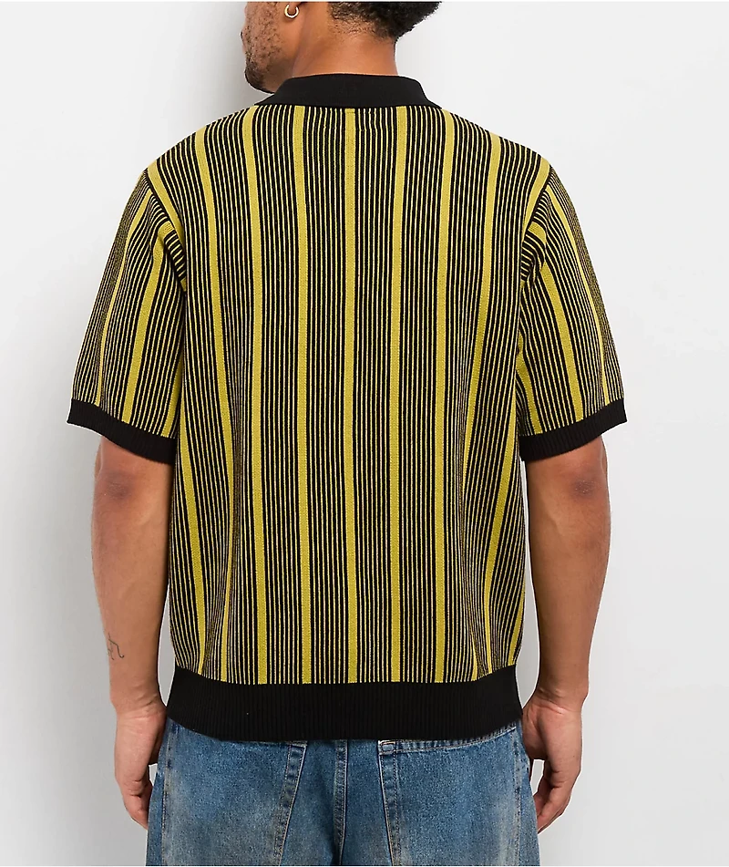 HUF Trace Stripe Moss Knit Polo Shirt