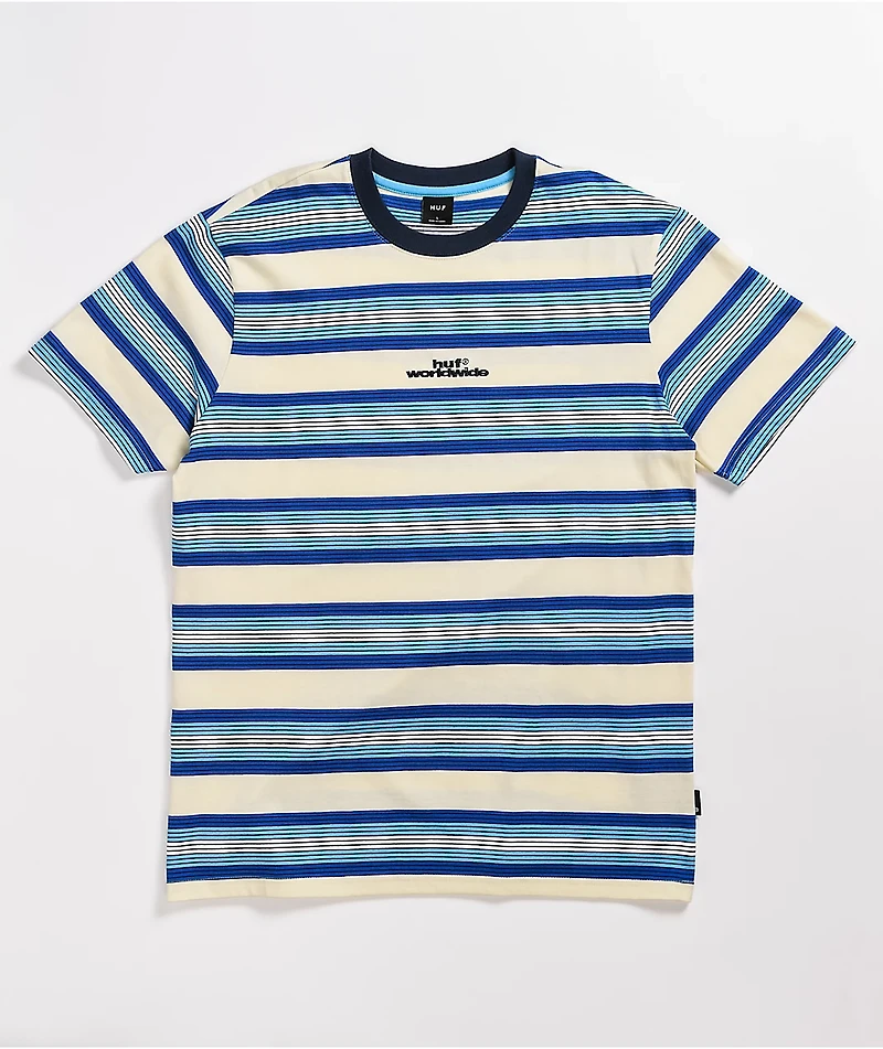 HUF Travis Blue & White Stripe Knit T-Shirt