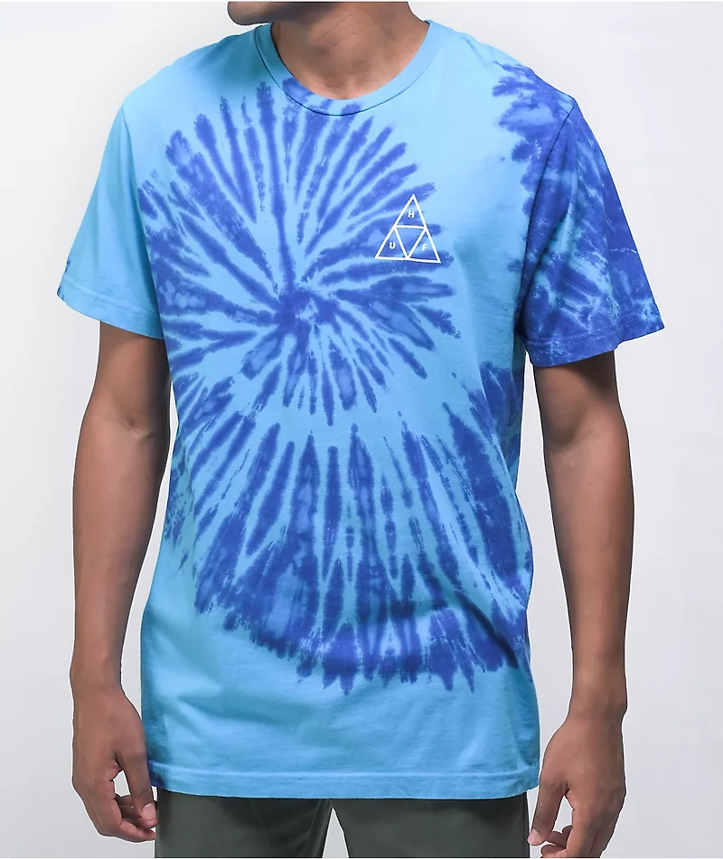 HUF Triple Triangle Blue Tie Dye T-Shirt