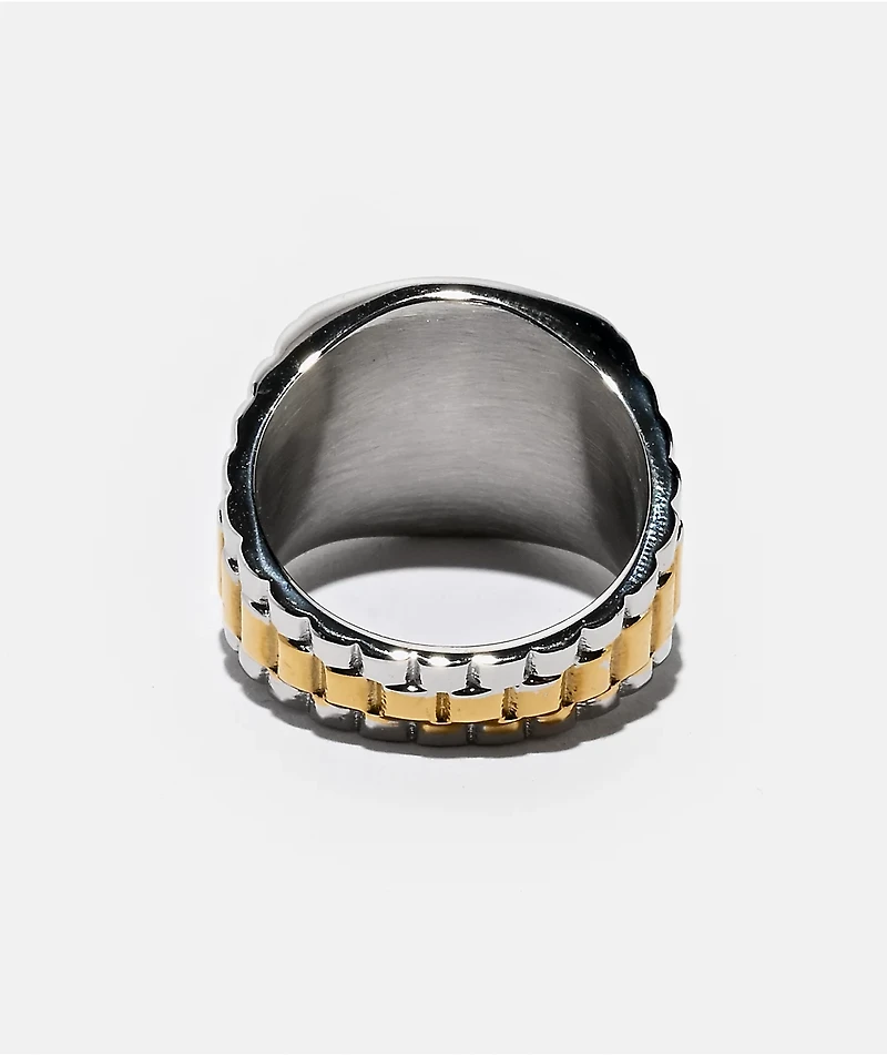 HUF Worldwide Clothiers Silver & Gold Ring