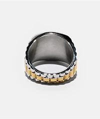 HUF Worldwide Clothiers Silver & Gold Ring
