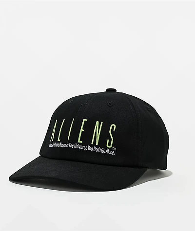 HUF X ALIENS Black Snapback Hat