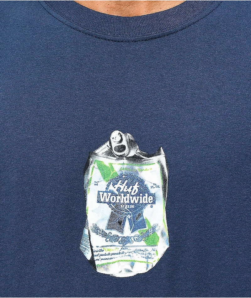HUF X PBR Crushed Can Navy T-Shirt