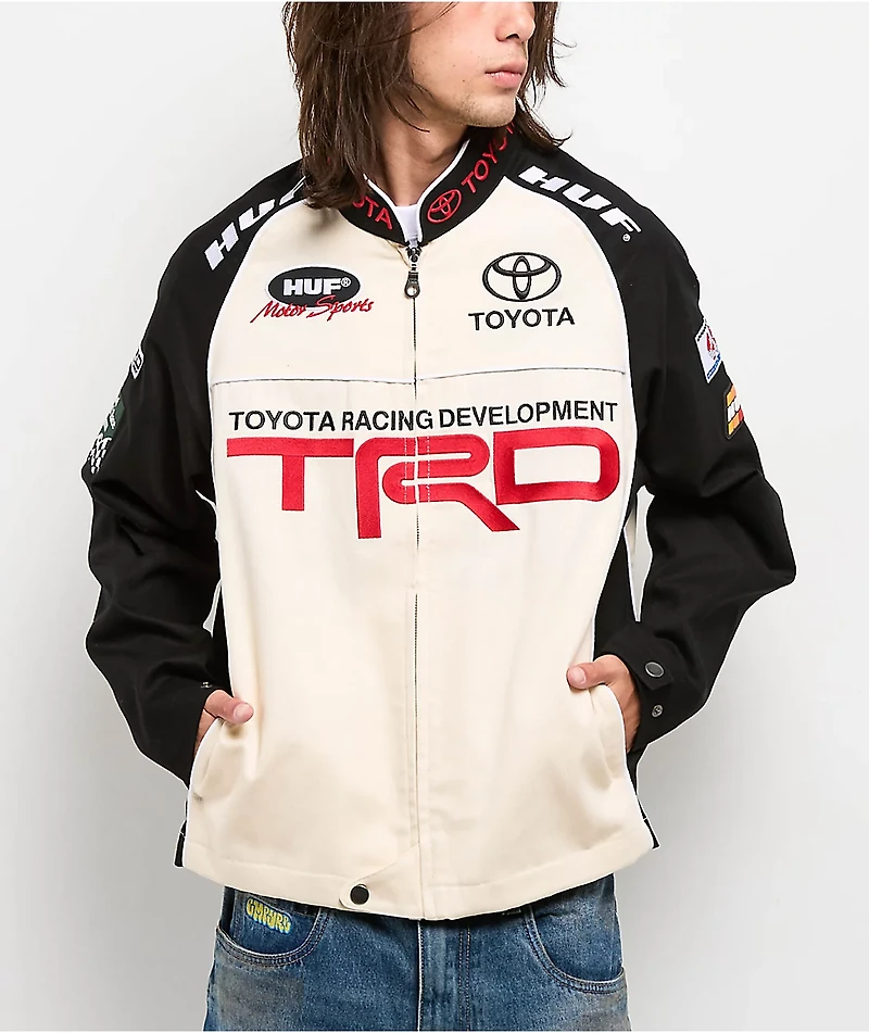HUF x Toyota TRD Podium Natural & Black Racing Jacket