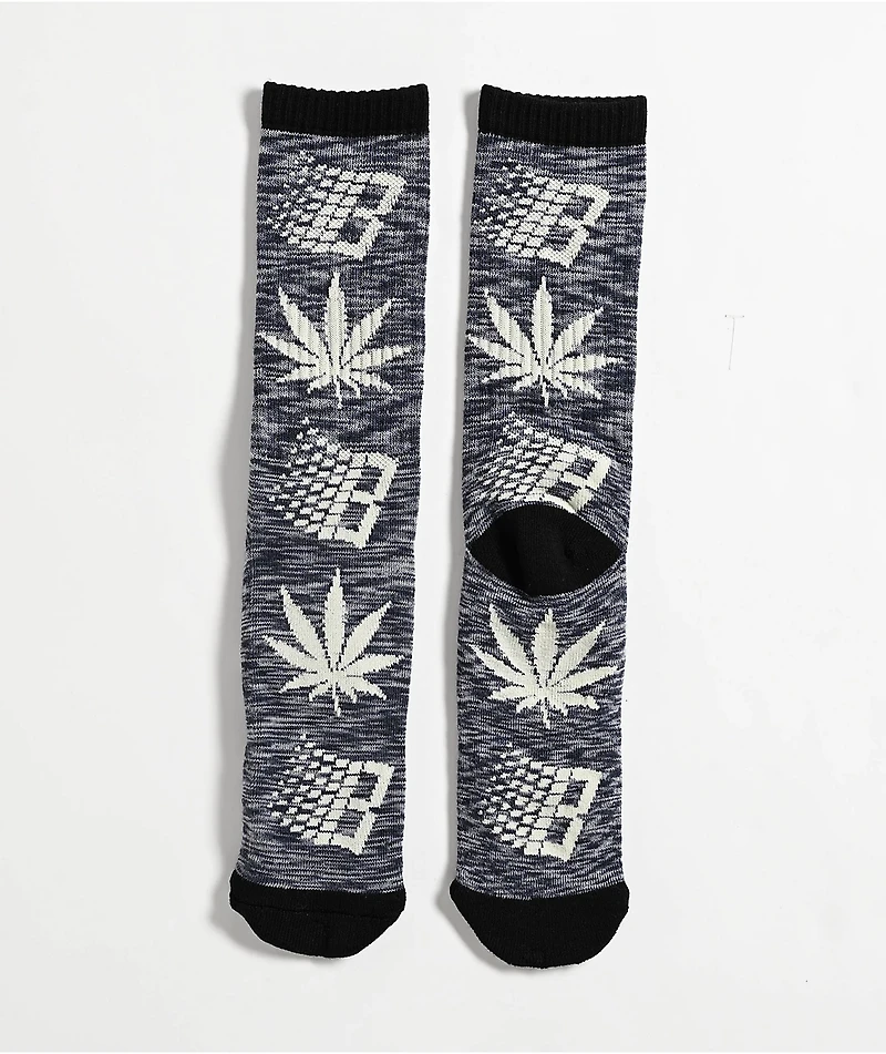 HUF x Bronze 56K Plantlife Marled Black Crew Socks