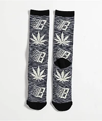 HUF x Bronze 56K Plantlife Marled Black Crew Socks
