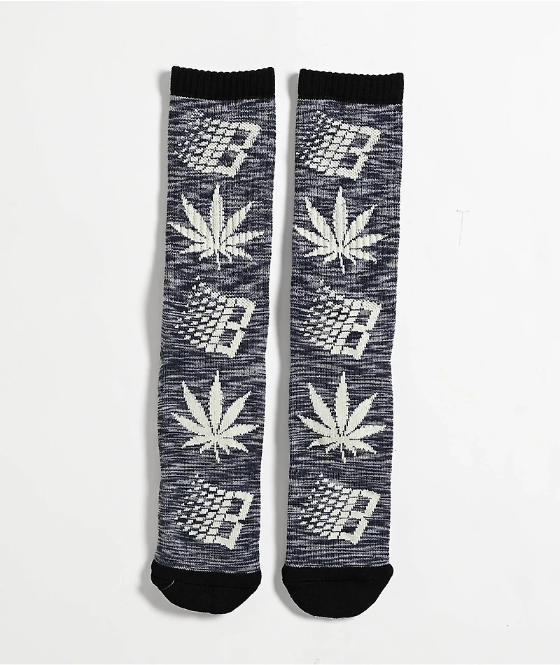 HUF x Bronze 56K Plantlife Marled Black Crew Socks