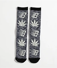 HUF x Bronze 56K Plantlife Marled Black Crew Socks