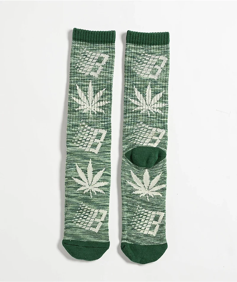 HUF x Bronze 56K Plantlife Marled Green Crew Socks