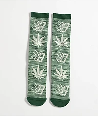 HUF x Bronze 56K Plantlife Marled Green Crew Socks