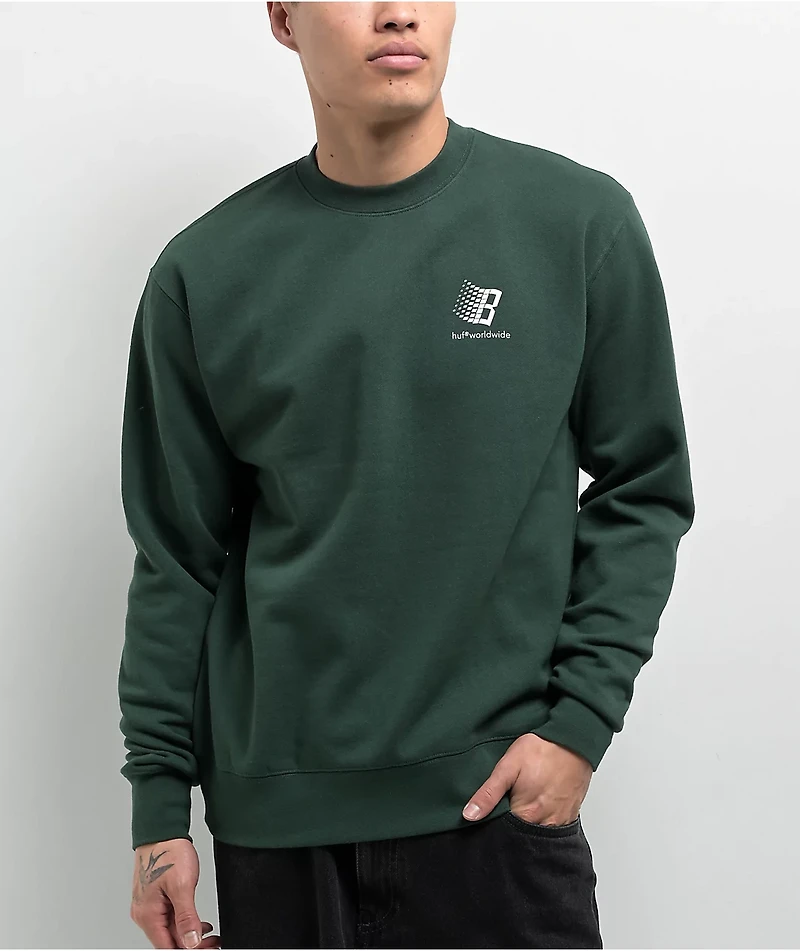 HUF x Bronze 56K Worldwide Green Crewneck Sweatshirt