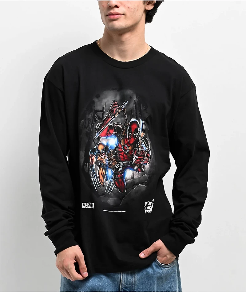 HUF x Deadpool Wolverine Black Long Sleeve T-Shirt