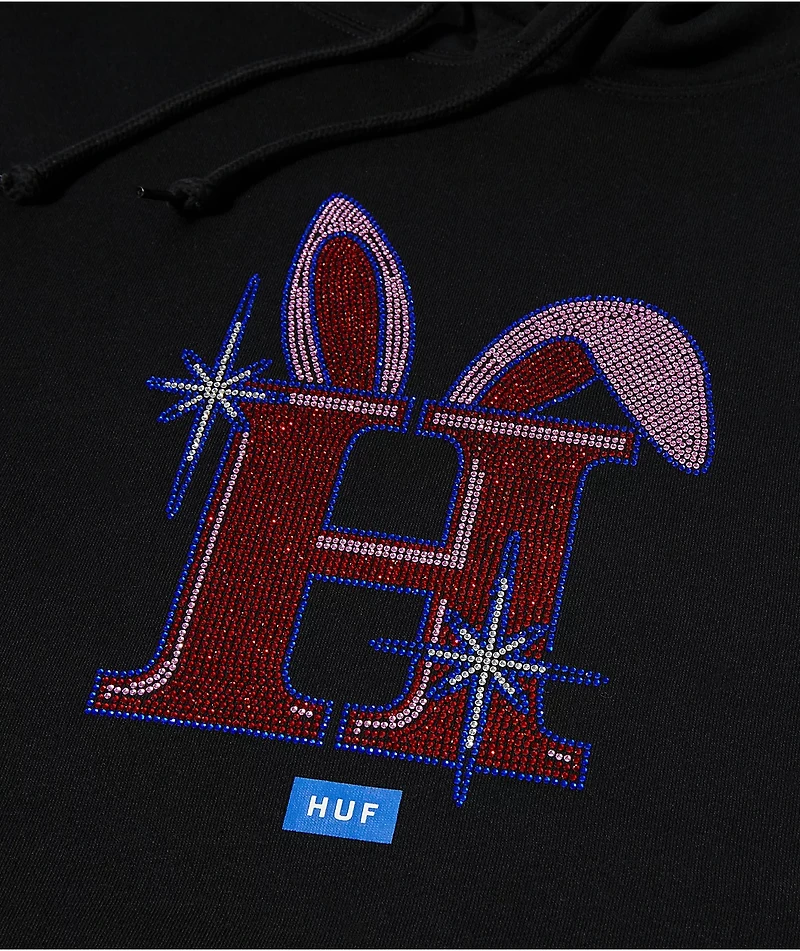 HUF x Freddie Gibbs Iced Out Black Hoodie