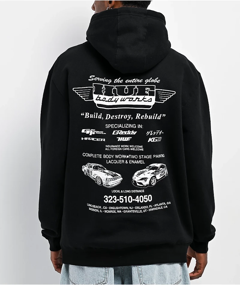 HUF x GReddy Body Works Black Hoodie