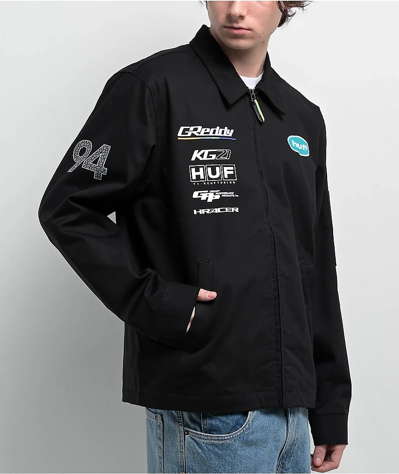 HUF x GReddy Formula Black Work Jacket